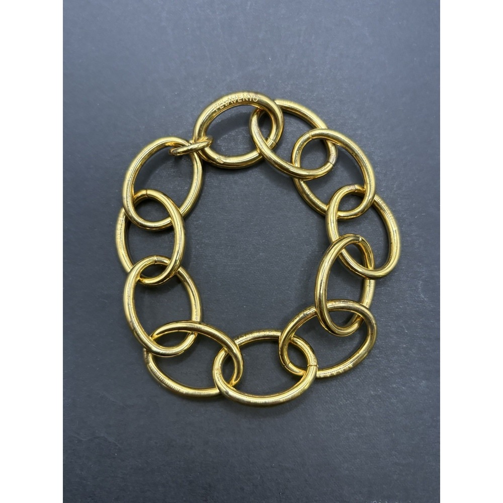 8" NOS Pesavento Gold Sterling Silver Bracelet 24Gr 18MM Italy $655 Retail G17